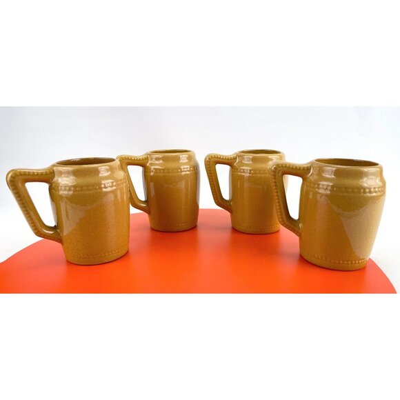 Vintage 70s coffee mugs, St Josaphat Pottery, yellow white daisies, oversized - Picture 6 of 10